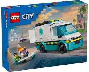 LEGO City Швидка допомога 60451 &mdash; набір із фігурками парамедика й скейтбордиста, швидкою допомогою та рампою для трюків