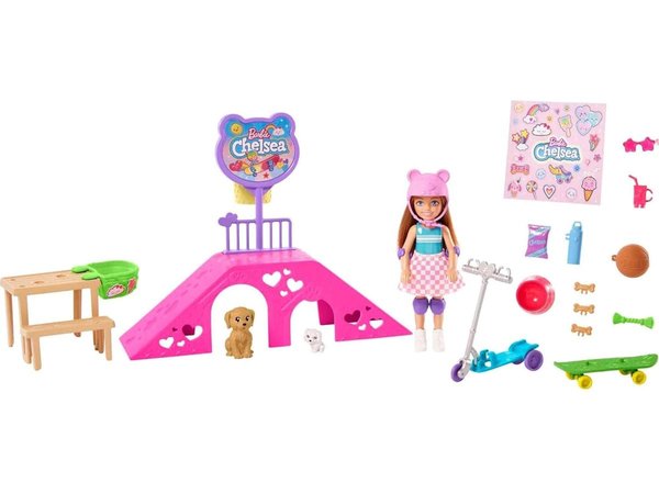 Игровой набор Барби Кукла Челси Скейтпарк Barbie Chelsea Skatepark (HJY35) купить