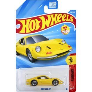 Базовая машинка Hot Wheels Ferrari Dino 206 Gt 1:64 JJL74 &ndash; фото товара Hot Wheels из категории Машинки Хот Вилс - Hot Wheels . Оригинал, доставка по Украине