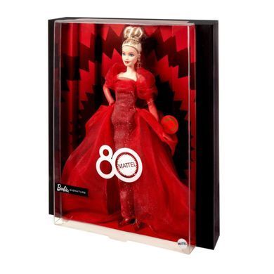 Коллекционная кукла Barbie Signature Ruby Red 80-я годовщина Блондинка (JBJ17) &ndash; фото товара Barbie Collector  из категории Коллекционные куклы Барби - Barbie Collector. Оригинал, доставка по Украине