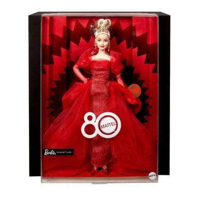 Коллекционная кукла Barbie Signature Ruby Red 80-я годовщина Блондинка (JBJ17) &ndash; фото товара Barbie Collector  из категории Коллекционные куклы Барби - Barbie Collector. Оригинал, доставка по Украине