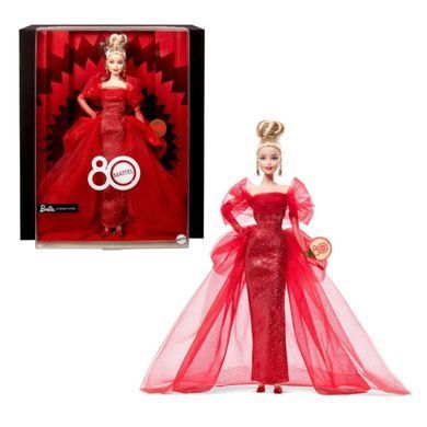 Коллекционная кукла Barbie Signature Ruby Red 80-я годовщина Блондинка (JBJ17) &ndash; фото товара Barbie Collector  из категории Коллекционные куклы Барби - Barbie Collector. Оригинал, доставка по Украине