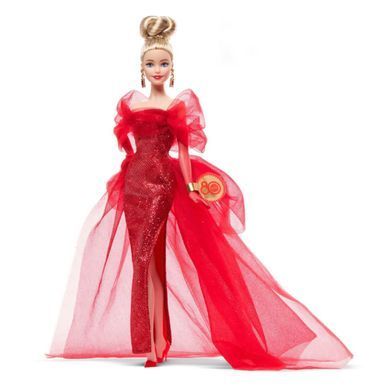 Коллекционная кукла Barbie Signature Ruby Red 80-я годовщина Блондинка (JBJ17) &ndash; фото товара Barbie Collector  из категории Коллекционные куклы Барби - Barbie Collector. Оригинал, доставка по Украине