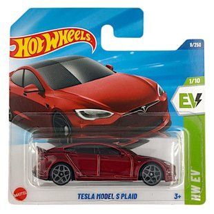 Базова машинка Hot Wheels Tesla Model S Plaid EV 1:64 HYW86 &ndash; фото товару Hot Wheels з категорії Машинки Хот Вілс - Hot Wheels . Оригінал, доставка по Україні