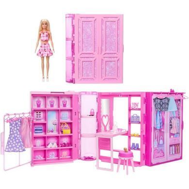 Ігровий набір Barbie Стильна гардеробна з лялькою Барбі та аксесуарами (HXD58) &ndash; фото товару Barbie з категорії Ігрові набори Барбі. Оригінал, доставка по Україні