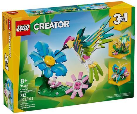 LEGO Creator Дикие животные: красочный колибри 312 деталей (31384) &ndash; фото товара LEGO из категории LEGO Creator 3-in-1. Оригинал, доставка по Украине