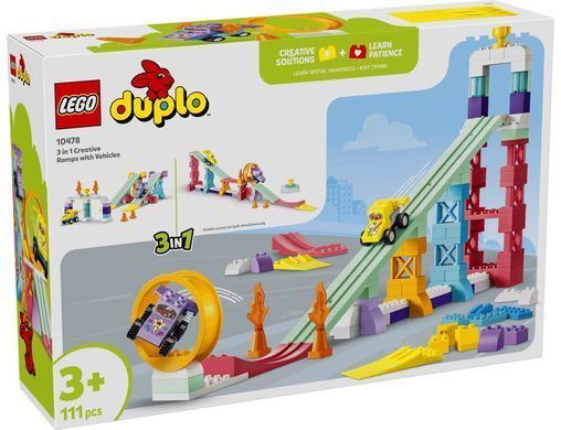 LEGO DUPLO 3 в 1 Цікаві гірки та трампліни з автомобілями (10478) &ndash; фото товару LEGO з категорії LEGO DUPLO. Оригінал, доставка по Україні
