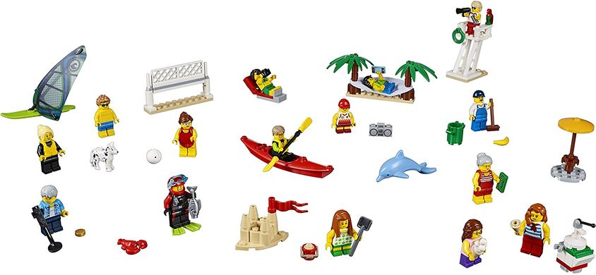 Конструктор LEGO City Отдых на пляже - жители Lego City 169 деталей (60153)