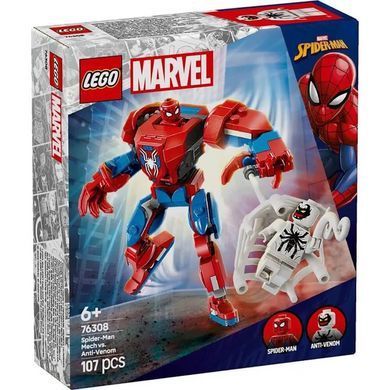 LEGO Super Heroes Marvel Робот Людини Павука проти Анти-Венома 107 деталей (76308) &ndash; фото товару LEGO з категорії LEGO Marvel Super Heroes. Оригінал, доставка по Україні