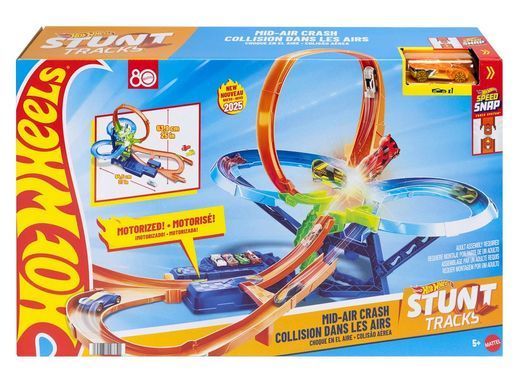 Ігровий набір Hot Wheels Stunt Tracks Неймовірні повітряні зіткнення (JFD12) &ndash; фото товару Hot Wheels з категорії Треки і набори Хот Вілс - Hot Wheels. Оригінал, доставка по Україні