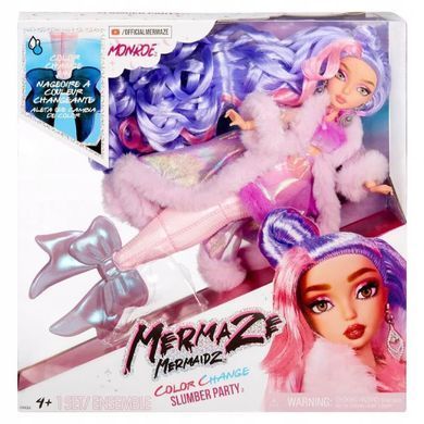 Лялька Mermaze Mermaidz Slumber Party Monroe &mdash; Русалка Монро з хвостом, що змінює колір (585169) &ndash; фото товару Mermaze Mermaidz з категорії Ляльки Русалки Mermaze Memaidz (Мермейз Мермейд). Оригінал, доставка по Україні