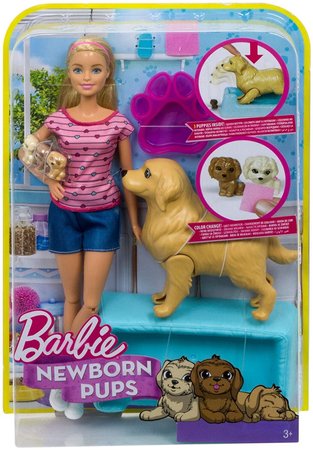 Игровой набор Barbie кукла Барби и Собака с новорожденными щенками FDD43 купить