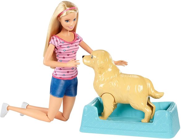 Игровой набор Barbie кукла Барби и Собака с новорожденными щенками FDD43 купить