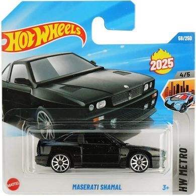Базова машинка Hot Wheels Maserati Shamal Metro 1:64 чорна HYX76 &ndash; фото товару Hot Wheels з категорії Машинки Хот Вілс - Hot Wheels . Оригінал, доставка по Україні