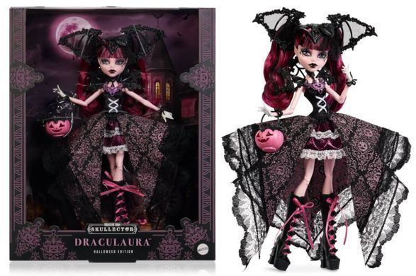 Колекційна лялька Monster High Skullector Halloween Edition &mdash; Дракулаура (JMG90) &ndash; фото товару Monster High з категорії Ляльки Monster High (Монстер Хай). Оригінал, доставка по Україні