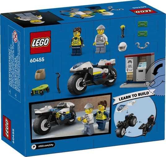 LEGO City Преследование на полицейском мотоцикле 65 деталей (60455