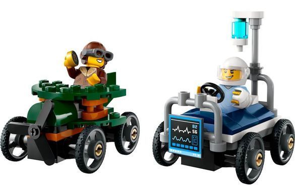 LEGO City &laquo;Самолет против больничной койки&raquo; Набор для гонки 70 деталей (60459) &ndash; фото товара LEGO из категории LEGO City. Оригинал, доставка по Украине