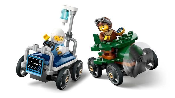 LEGO City &laquo;Самолет против больничной койки&raquo; Набор для гонки 70 деталей (60459) &ndash; фото товара LEGO из категории LEGO City. Оригинал, доставка по Украине