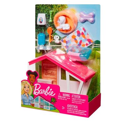 Мебель для кукол Barbie Барби Собачья будка с аксессуарами FXG34 купить