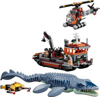 LEGO Jurassic World Напад мозазавра на човен (77983) &ndash; фото товару LEGO з категорії LEGO Jurassic World. Оригінал, доставка по Україні