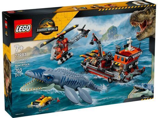 LEGO Jurassic World Напад мозазавра на човен (77983) &ndash; фото товару LEGO з категорії LEGO Jurassic World. Оригінал, доставка по Україні