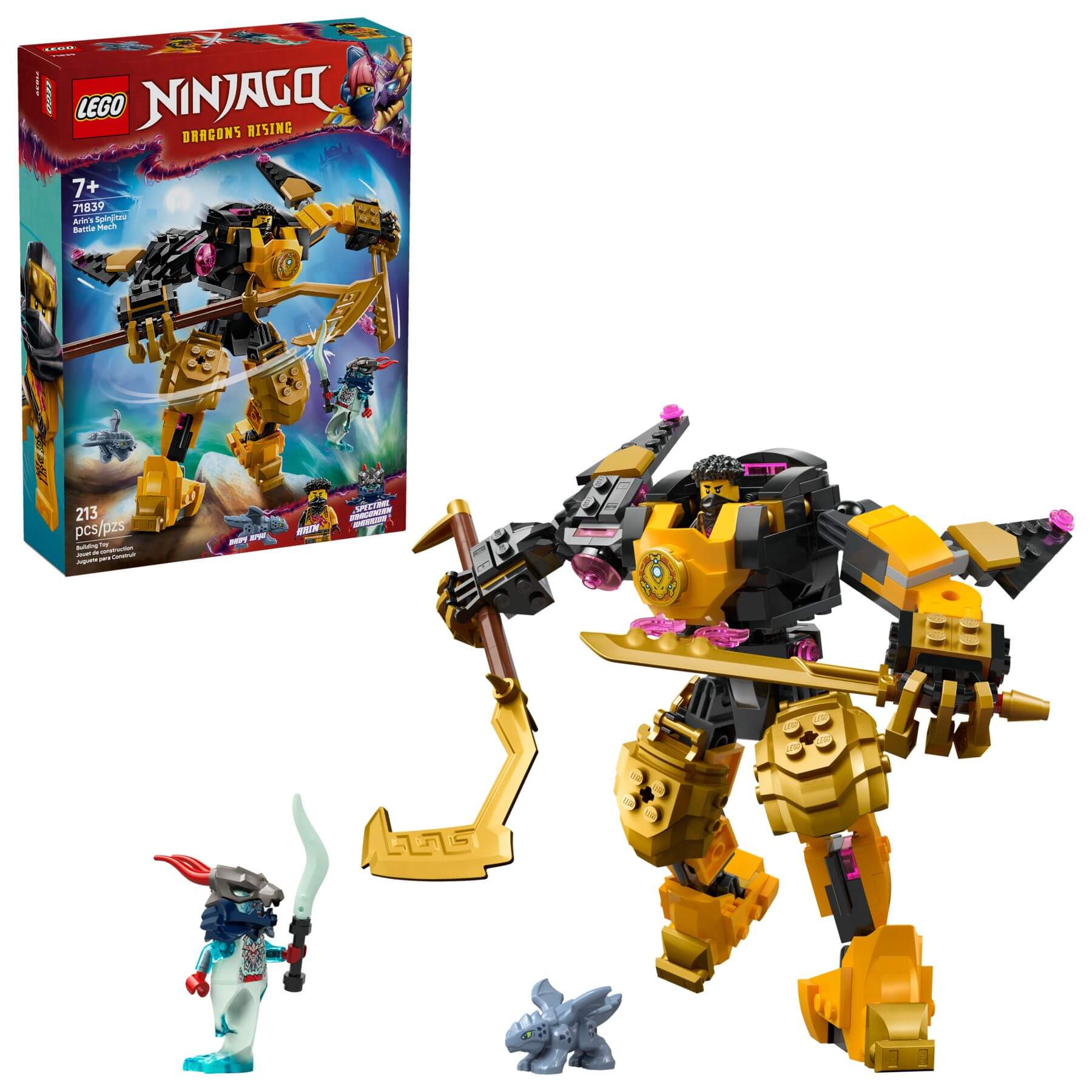 Конструктор LEGO NINJAGO Бойовий робот Арін Спін-джитсу 213 деталей (71839) / ЛЕГО НІНДЗЯГО